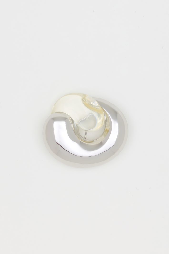Broche de metal y plexiglás - PLATA - Intrend - 2