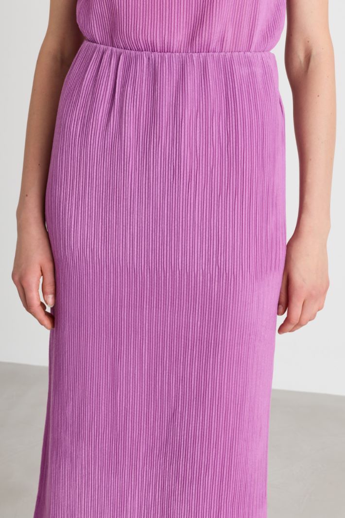 Plissé Jersey Column Skirt - PINK - Intrend - 3