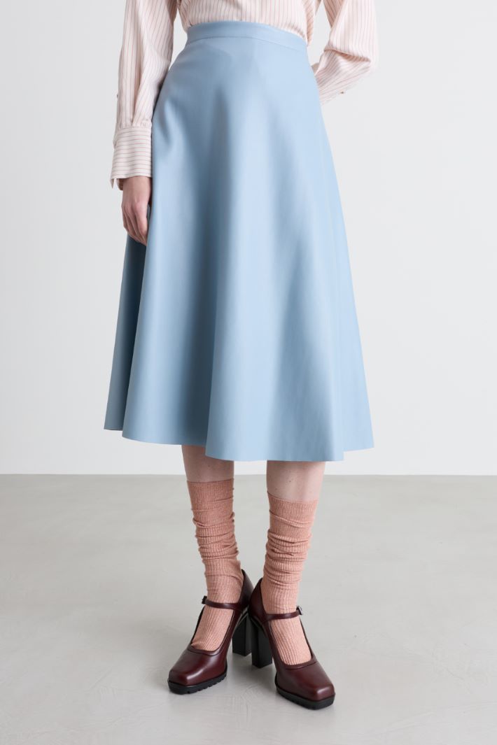 Coated jersey skirt - LIGHT BLUE - Intrend - 2