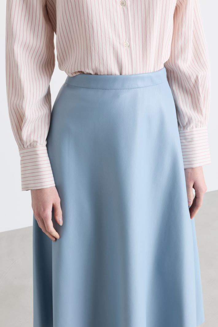 Coated jersey skirt - LIGHT BLUE - Intrend - 3