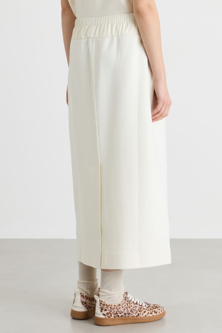 Jersey pencil skirt - WHITE - Intrend - 4