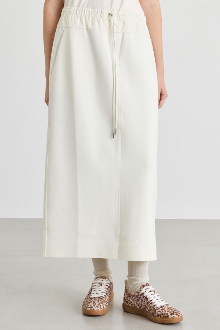Jersey pencil skirt - WHITE - Intrend - 2