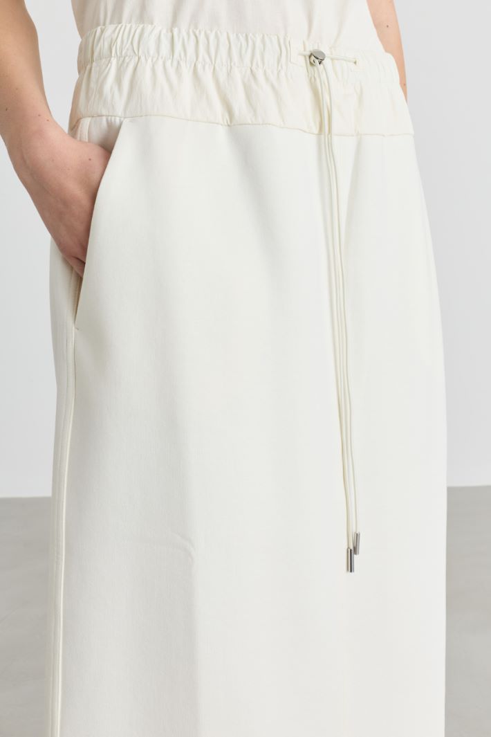 Jersey pencil skirt - WHITE - Intrend - 3