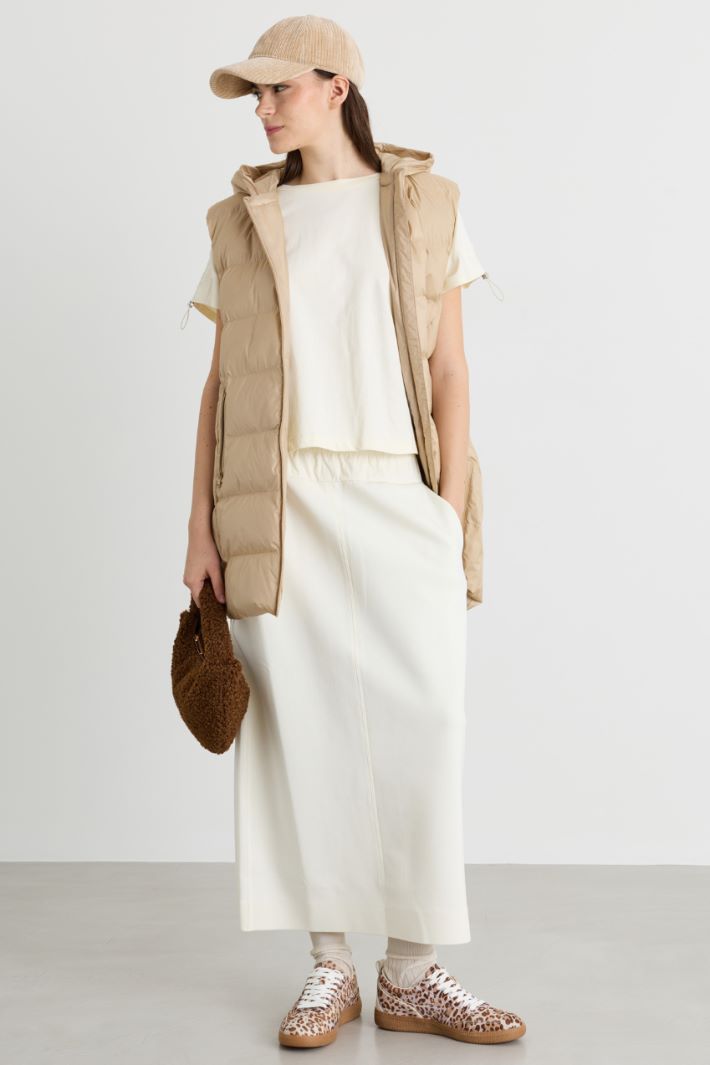 Jersey pencil skirt - WHITE - Intrend