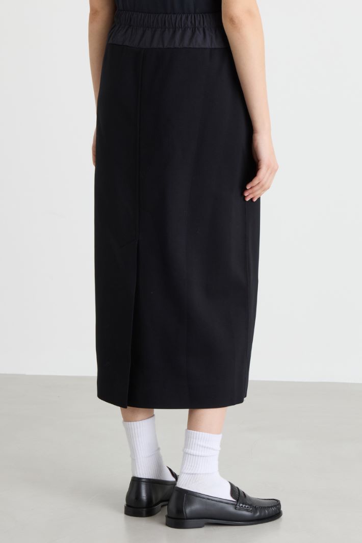 Jersey pencil skirt - BLACK - Intrend - 4