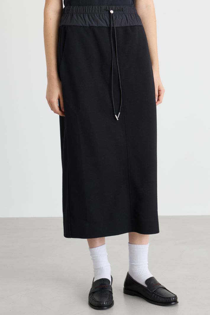 Jersey pencil skirt - BLACK - Intrend - 2