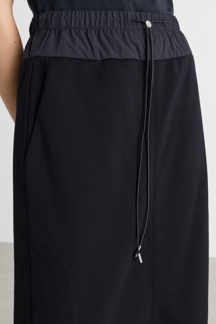 Jersey pencil skirt - BLACK - Intrend - 3