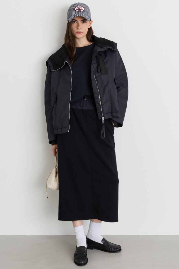 Jersey pencil skirt - BLACK - Intrend
