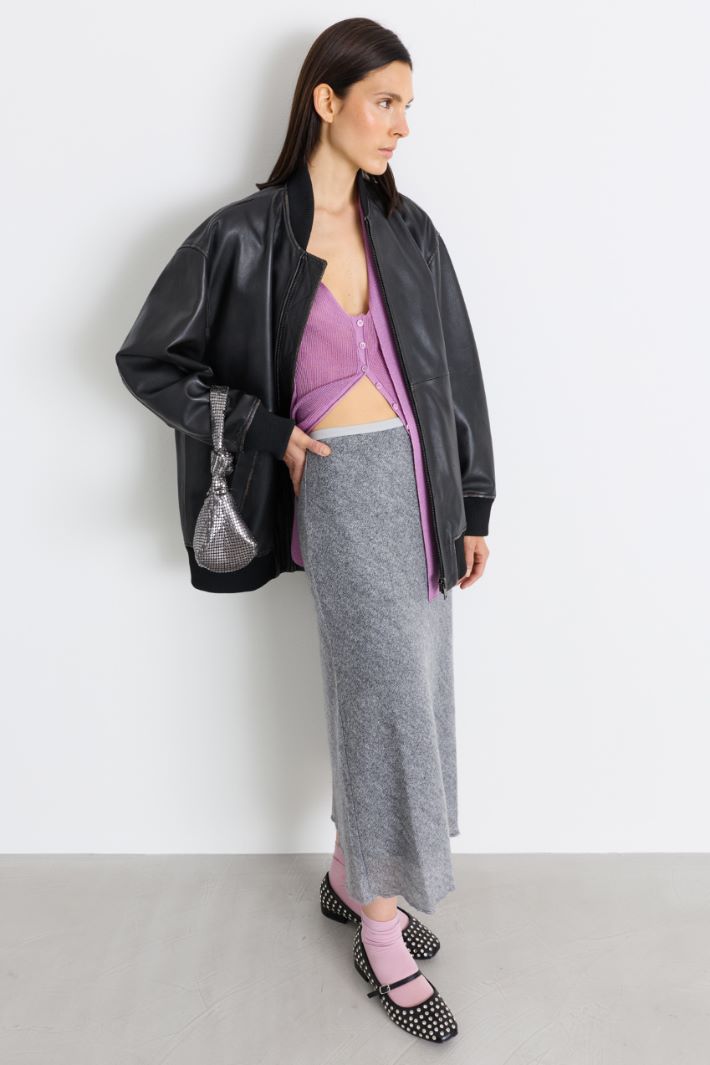 Gonna midi in garza soft - GRIGIO - Intrend