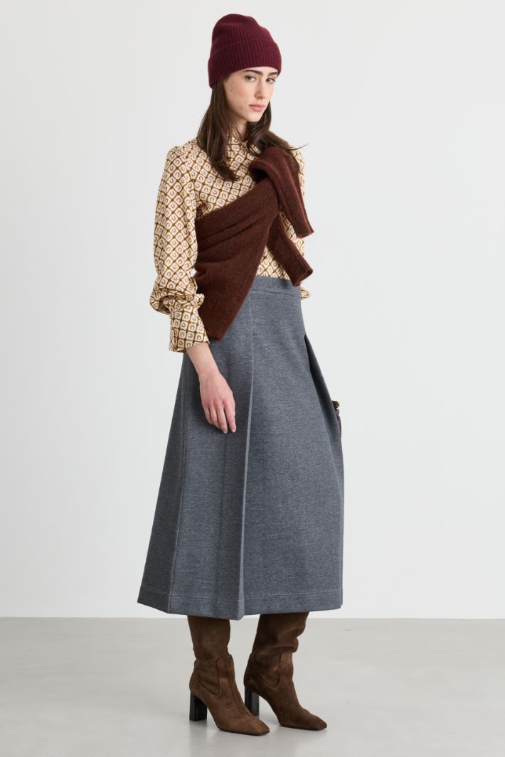 Double jersey skirt - GREY - Intrend