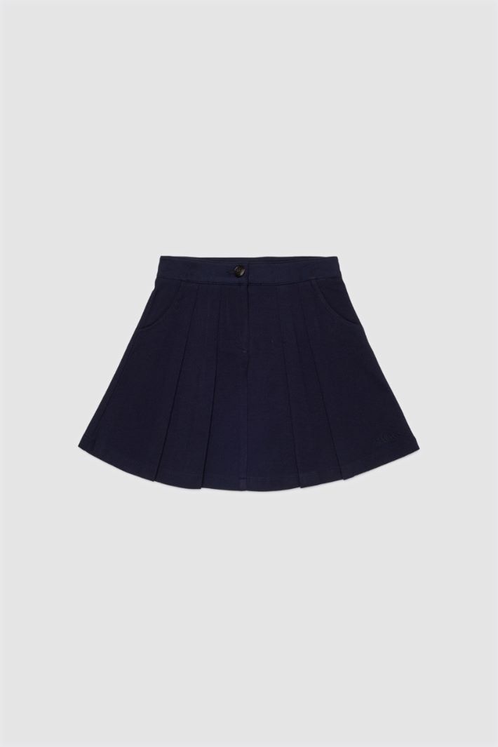 Pleated mini skirt - BLUE - Intrend