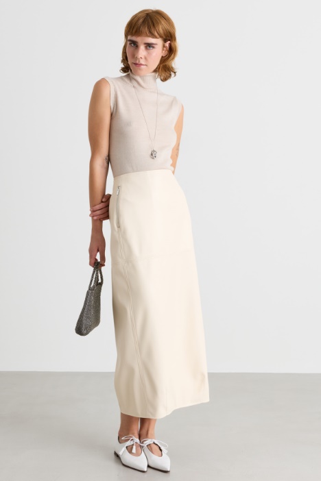 Coated jersey skirt - Intrend