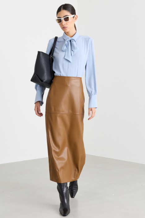 Coated jersey skirt - Intrend