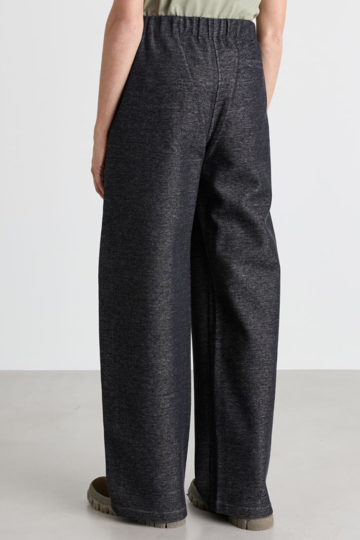 Micro-print jersey trousers - GREY - Intrend - 4