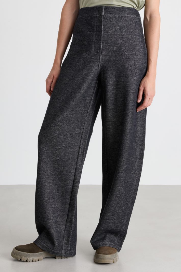 Micro-print jersey trousers - GREY - Intrend - 2