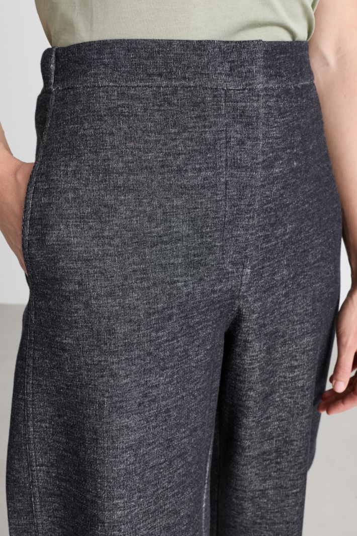 Micro-print jersey trousers - GREY - Intrend - 3