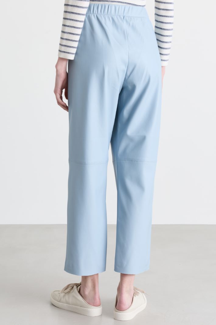 Pantalon in jersey spalmato - AZZURRO - Intrend - 4
