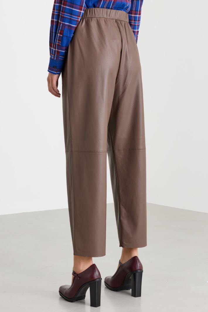 Pantalon in jersey spalmato - MARRONE - Intrend - 4