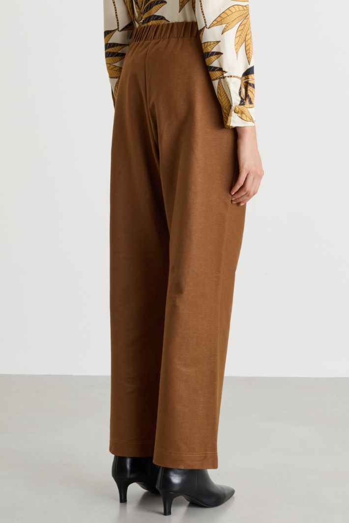 Denim-look jersey trousers - BROWN - Intrend - 4