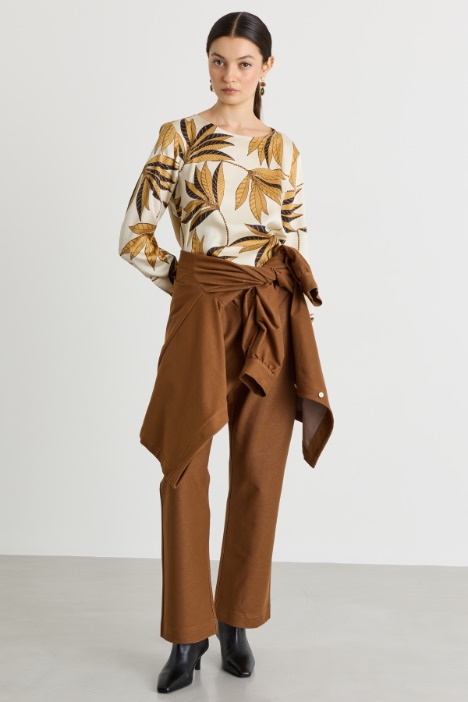 Denim-look jersey trousers - Intrend