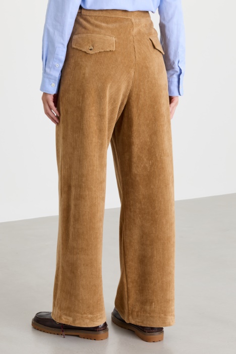 Pantalone dritto in velluto di cotone