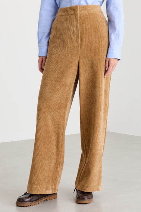 Pantalone dritto in velluto di cotone