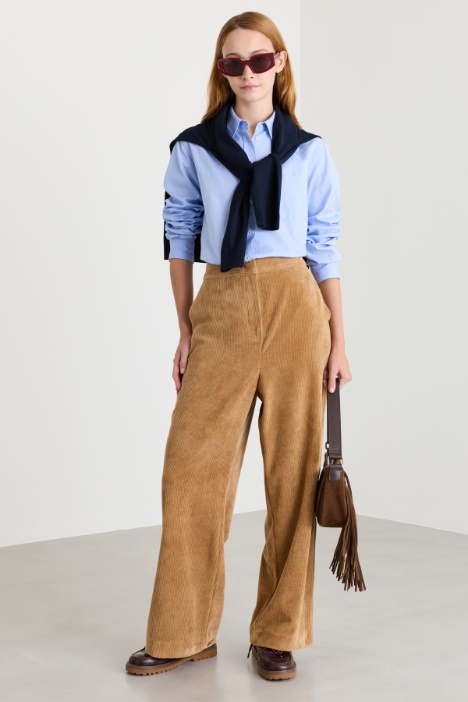 Straight Corduroy Trousers - Intrend
