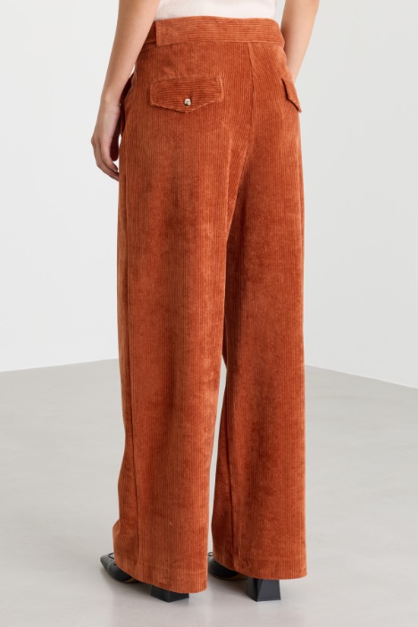 Pantalone dritto in velluto di cotone