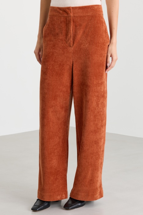 Pantalone dritto in velluto di cotone