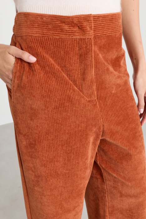 Pantalone dritto in velluto di cotone