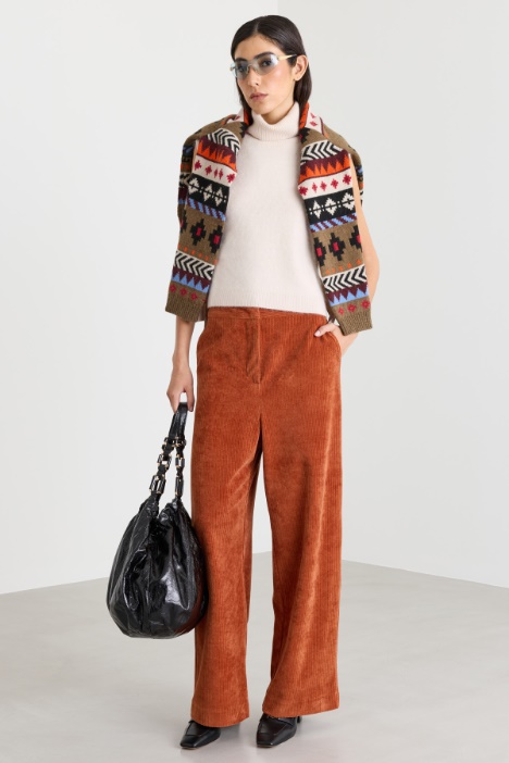Straight Corduroy Trousers - Intrend
