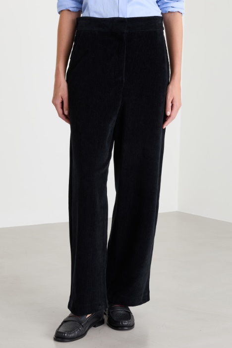 Pantalone dritto in velluto di cotone