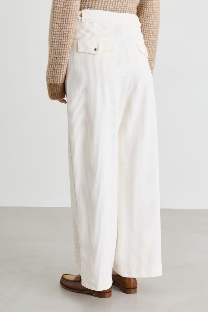 Straight Corduroy Trousers - WHITE  - Intrend - 4