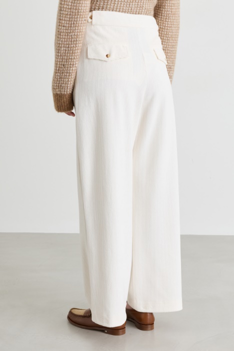 Pantalone dritto in velluto di cotone