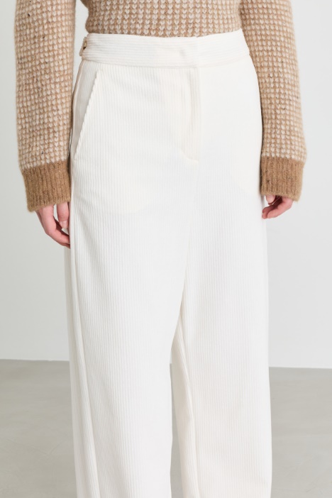 Pantalone dritto in velluto di cotone