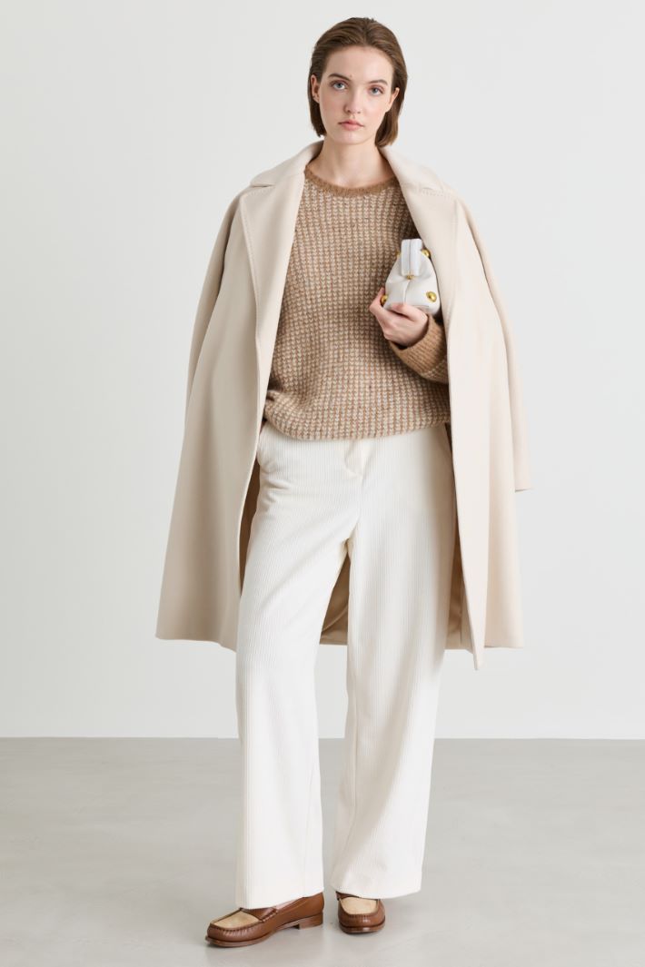 Straight Corduroy Trousers - WHITE  - Intrend