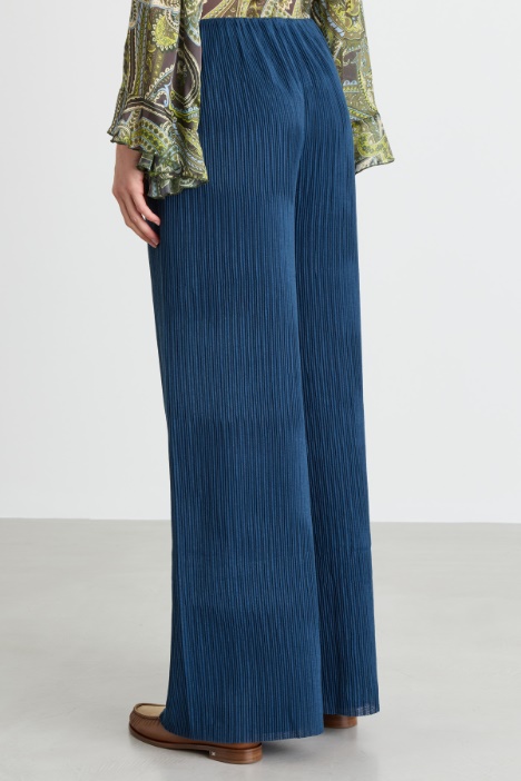 Pantalone ampio in jersey plissé