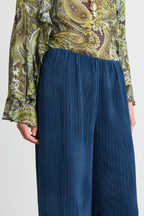 Pantalone ampio in jersey plissé