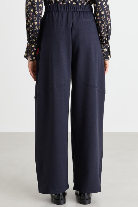Pantalone barrel con intarsio