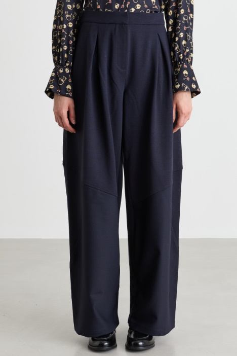 Pantalone barrel con intarsio