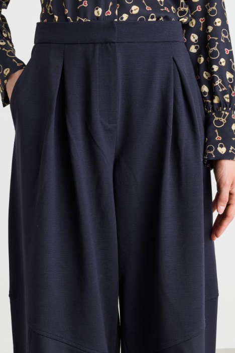 Pantalone barrel con intarsio