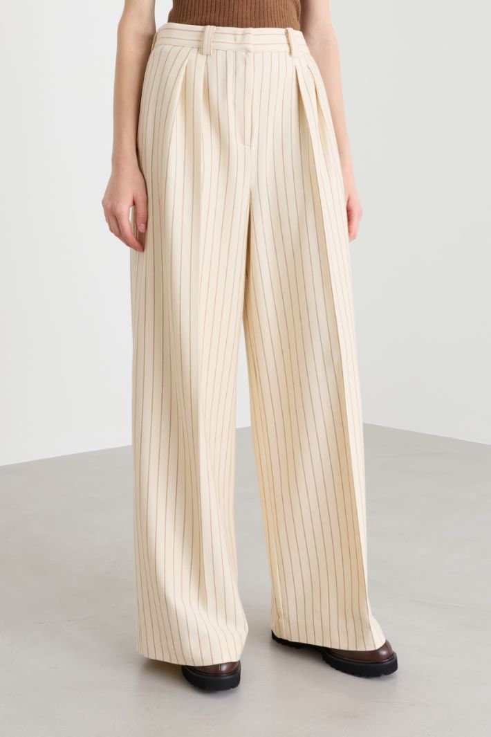 Pantalone in jersey di viscosa - BIANCO - Intrend - 2
