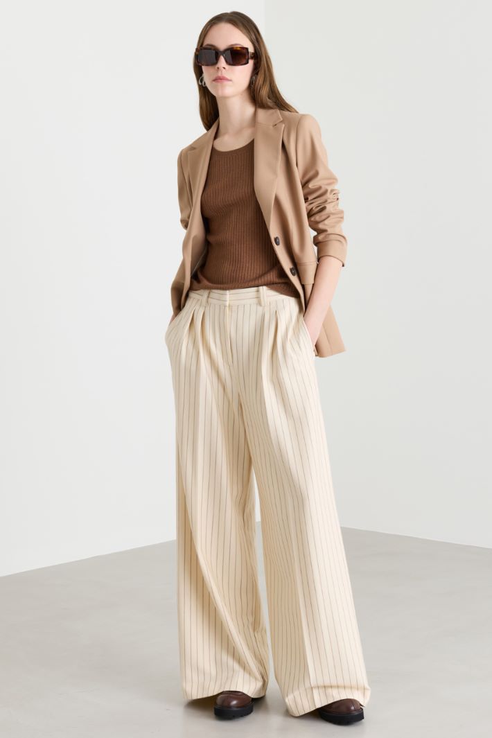 Pantalone in jersey di viscosa - BIANCO - Intrend