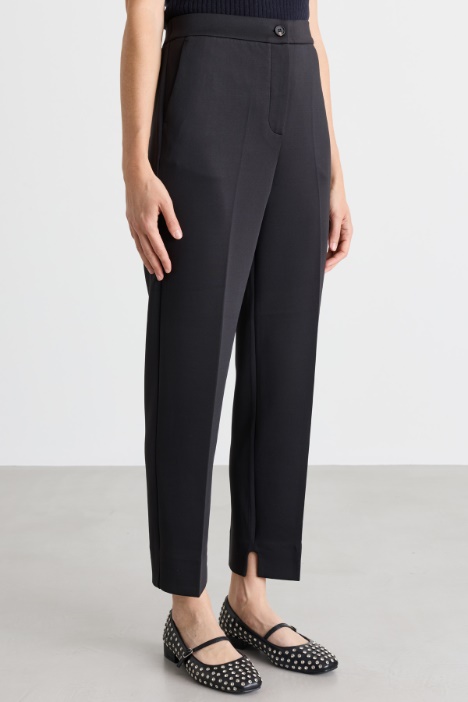 Pantalone a sigaretta in jersey compatto