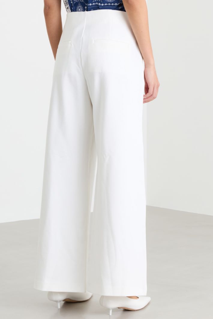 Stretch jersey trousers - WHITE - Intrend - 4