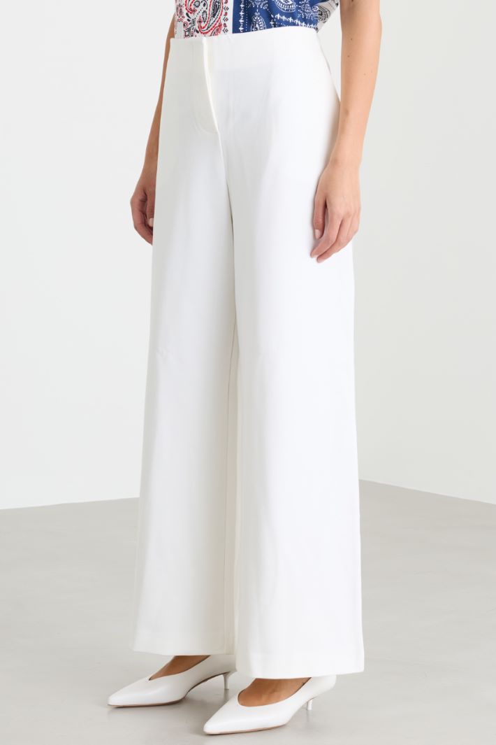 Stretch jersey trousers - WHITE - Intrend - 2