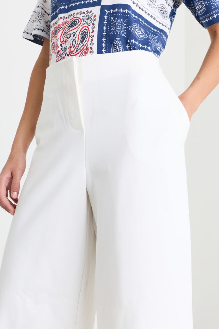 Stretch jersey trousers - WHITE - Intrend - 3