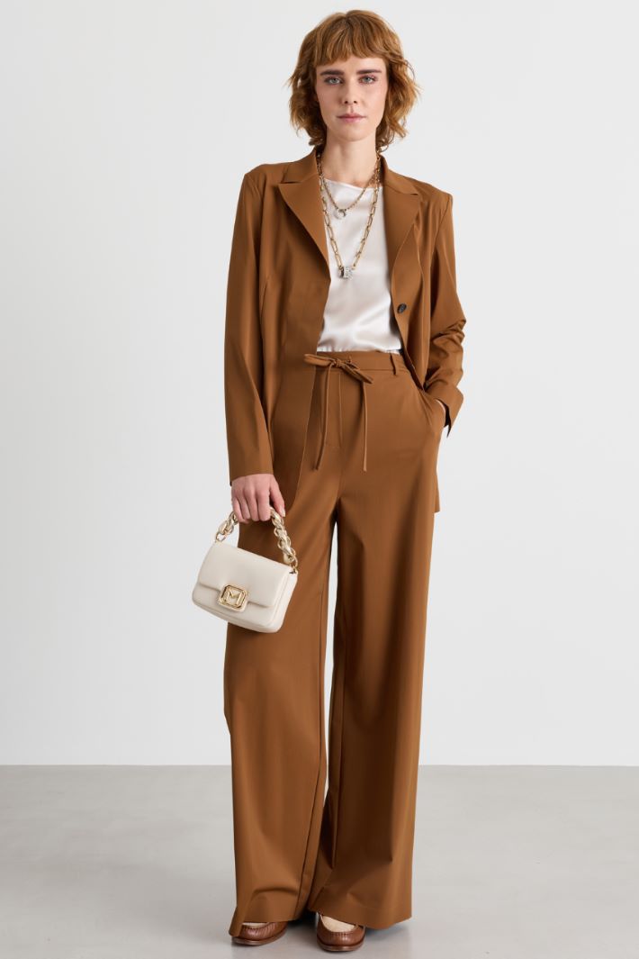 Technical jersey trousers - BROWN - Intrend