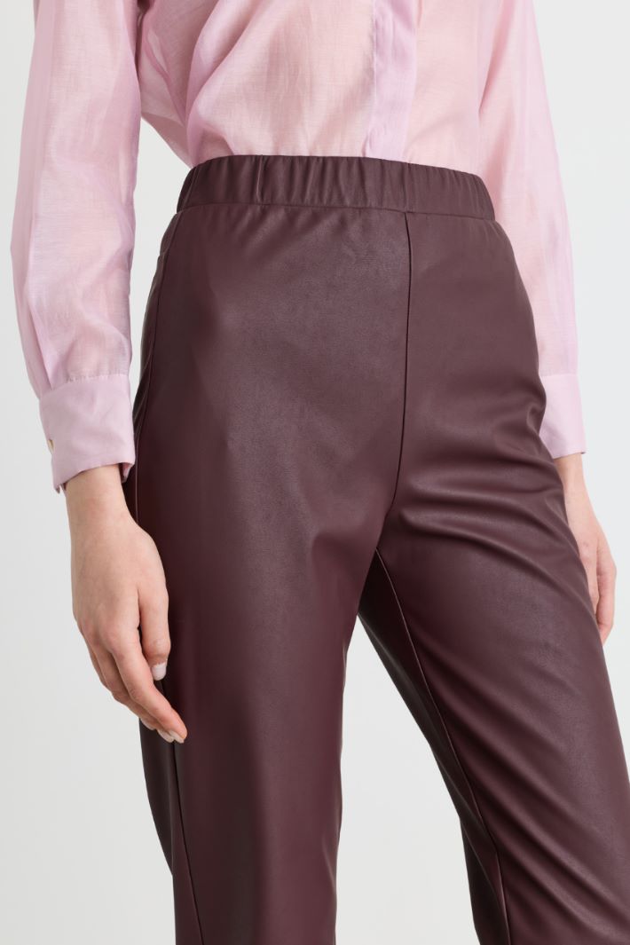 Coated jersey leggings - BROWN - Intrend - 3