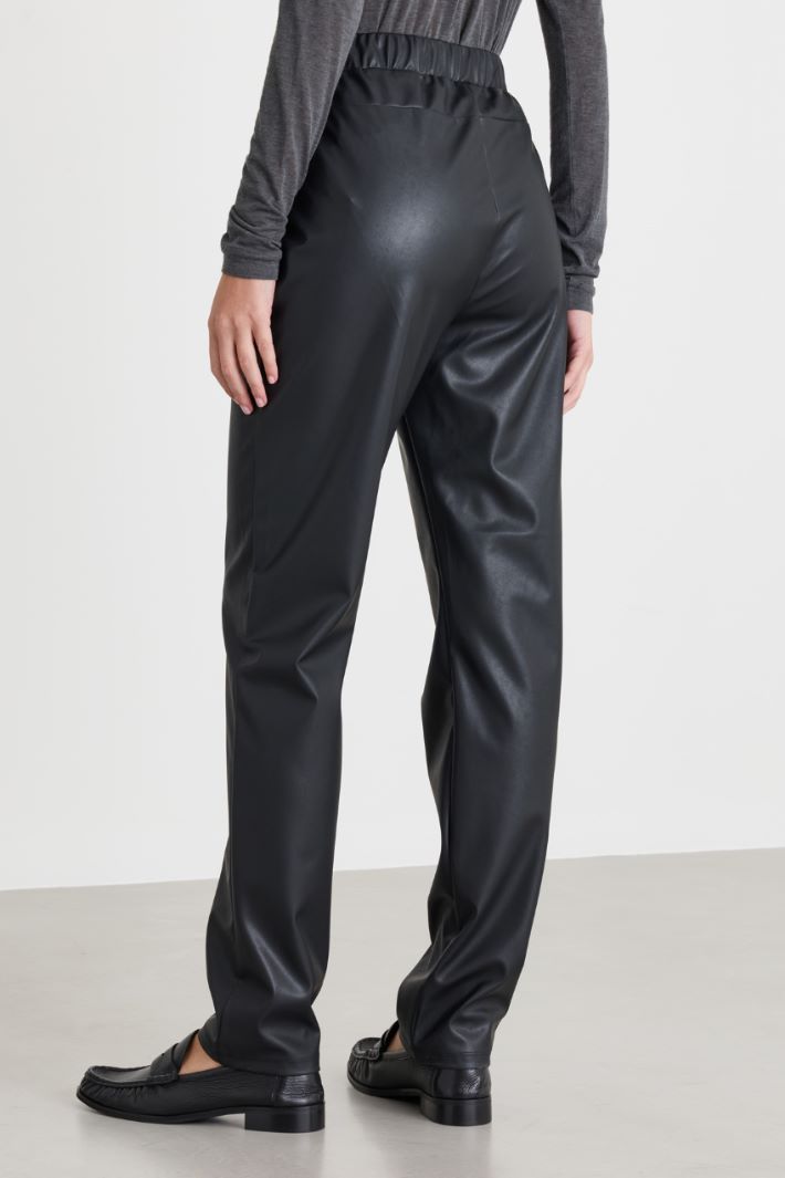 Coated jersey leggings - BLACK - Intrend - 4